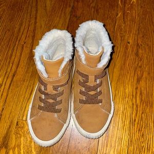 Tan high top boots